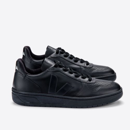 Veja V-10 CWL Mens Trainers Black UK 89676